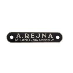 Placa de identificación "A.REJNA" de una silla Negro