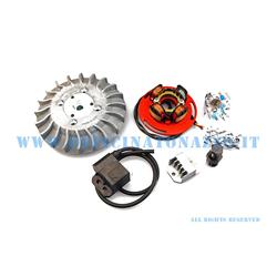 Turning PARMAKIT variable advance cone 20 - 2.2 kg with flywheel billet for Vespa PX 125/150/200 - PE200 - Rally 200 with Ducati ignition (gray fan)