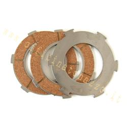 Clutch 3 cork discs for model with 6 springs for Vespa PX 125/150 - TS - GT - GTR - VNB - GL - Sprint