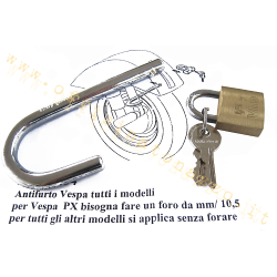 Anti-theft lock the wheel for Vespa 50 - Primavera - ET3 - PX - PK