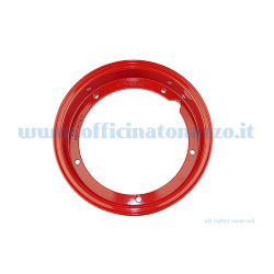 Circle canal sin tubo de aleación de 2.50x10 "rojo para Vespa Cosa y adaptable a Vespa PX (válvula e incluyendo nueces)