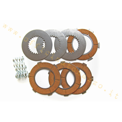 Clutch 4 discs of cork Malossi with intermediate discs and 6 reinforced springs for Vespa PX 80-125 - 150