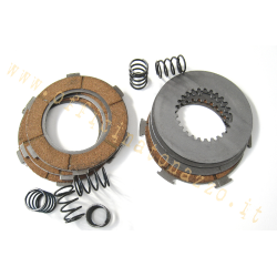 Clutch discs 4 with intermediate cork discs and 6 springs for Vespa 125-150