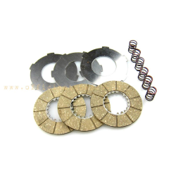 Clutch 3 cork discs with intermediate discs and 6 springs for Vespa 125 from '53> '54 (VM1 / 2T - VU1T)