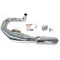 20011000 - Marmitta ad espansione Performance Racing in acciaio inox lucidato con silenziatore inox lucidato per Vespa 180 - 200