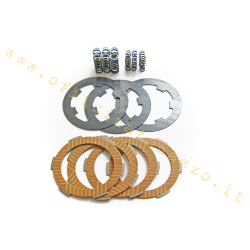 Clutch discs 4 carbon Newfren with intermediate discs 12 and springs for Vespa PK XL - HP