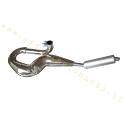 Muffler to Simonini chrome expansion with aluminum silencer for Vespa 125-150