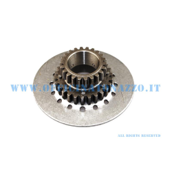 Pinion 22 meshes with primary DRT Z Z 64 Polini straight teeth (ratio 2.90) for 6 springs clutch Vespa