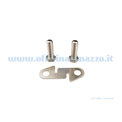 87982500 - Piastrina bloccaggio leva avviamento nichelata per Vespa 125 cambio bacchetta V15T 87510> - V30>33T