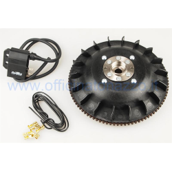 Volviendo Pinasco Flytech para avanzar variable de cono 20 - 1,8 kg Vespa PX - PE (ventilador Negro) con la tuerca de arranque eléctrico