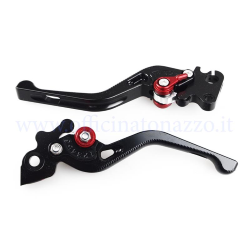 Pareja PM PRO palancas anodizado negro de aluminio tocho ajustable para Vespa PX - PE - 50 - Primavera - ET3 - TS - 160 GS - 180 SS - Rally - Sprint - GT - GTR