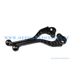 Couple in black aluminum shaped levers for Vespa 50 - Primavera - ET3 - PX - PE