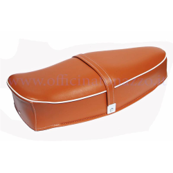 Dual seat with soft brown without lock for Vespa Sprint - VNB - TS - GL - GT (belt Skai)