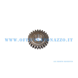 Pinion 25 meshes with primary DRT Z Z 72 (Ratio 2.88) straight teeth for Vespa 50 - Primavera - ET3