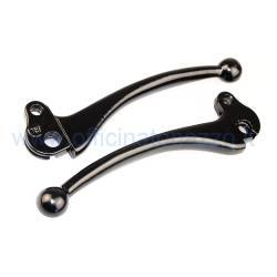 Couple levers to brake / clutch black aluminum Vespa PX - PE