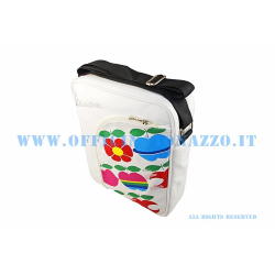 VPSB71 - Borsa tracolla Vespa con protezione pc interna, colore bianco con mele