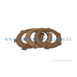 Clutch discs 3 cork Pinasco for model with 6 springs Vespa PX 125 - 150 - VNB - GT