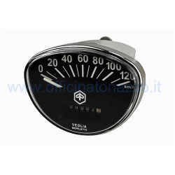 Odometer scale 120km / h black with chrome frame original Piaggio Vespa Primavera - ET3 - Rally