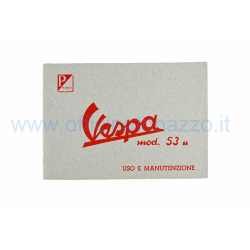 610038M - Libretto di uso e manutenzione per  Vespa 125 U del 1953