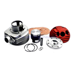 57460.00 - Cilindro Parmakit 177cc TSV EVO Ø63 corsa 57mm in alluminio candela laterale con booster di scarico e testa scomponibile per Vespa PX