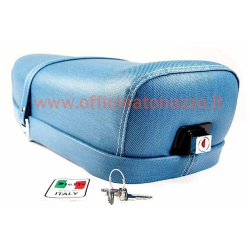 asiento doble en color suave "blue jeans" para Vespa 50 - Primavera - ET3 (bloqueable)