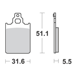 GF2154 - Pastiglie freno a disco per Vespa PX  (32 x 52 x 5,5)