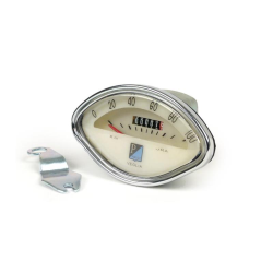 Odometer scale 120km / h white with chrome frame Vespa Primavera - ET3 - Rally