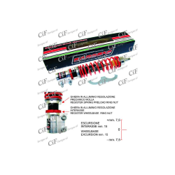 Ammortizzatore anteriore CARBONE HI TECH ROSSO  per Vespa PX - PE