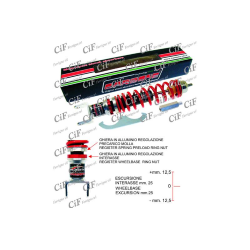 Ammortizzatore posteriore CARBONE HI TECH ROSSO  per Vespa ruote da 10"
